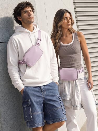 ODODOS Unisex Mini Belt Bag with Adjustable Strap Small Fanny Pack for Workout Running Traveling Hiking, Lavender - color: Lavender