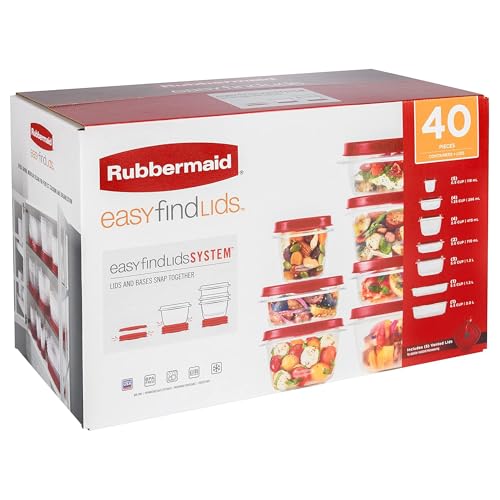 Rubbermaid 42-Piece Food Storage Containers with Lids | Clear Plastic Stackable Kitchen Organization with Microwave Vented Snapping Cover - size: 42-Piece