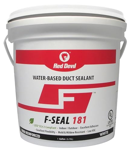 Red Devil 0841DW F-Seal 181 Fiber Reinforced Water Based Duct Sealant, 1 Gallon, White - color: White, size: 1 Gallon, style: 1 - Pack