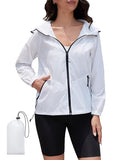 CRIPOM Packable Rain Jacket Women Waterproof Lightweight Jacket With Hood Womens Windbreaker Jacket S-XXL - color: White, size: X-Large