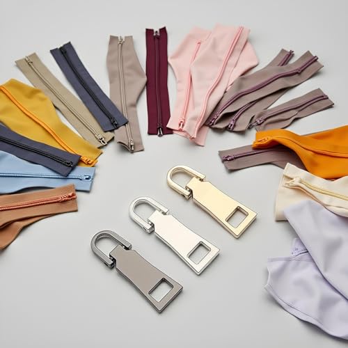 Zipper Pull Replacement Kit, Pull Replacement Repair, Zipper Slider Tab for Luggage Backpack Jacket Suitcase Coat Sewing Notions and Supplies (Gold,Silver,Gun Color) - color: Gold,Silver,Gun Color
