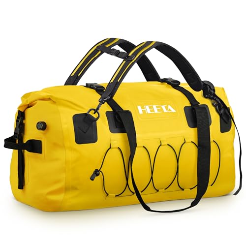HEETA Waterproof Duffel Bag Travel Motorcycle Dry Bag Backpack 60L/80L/110L - color: Yellow, size: 60L