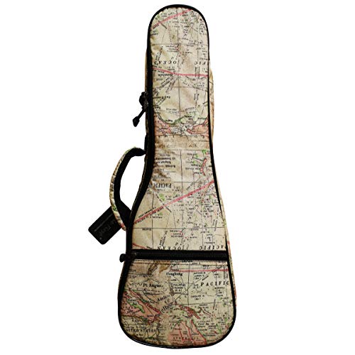 MUSIC FIRST Original Design Ancient Map Waterproof ukulele case ukulele bag ukulele cover, New Arrial (Fit for 23~24 inch Concert Ukulele) - size: Fit for 23~24 inch Concert Ukulele