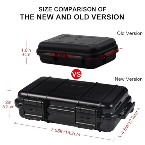 Ejoyous Waterproof Dry Storage Box, Waterproof Box Plastic Survival Container Shockproof Dry Storage Case with 2 U Shape Buckle for Fishing Camping Hiking - color: Black, size: Large Size