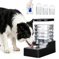 RIZZARI 9L Automatic Dog Water Dispenser: Stainless Steel Bowl - color: Black with Lid, size: 9L