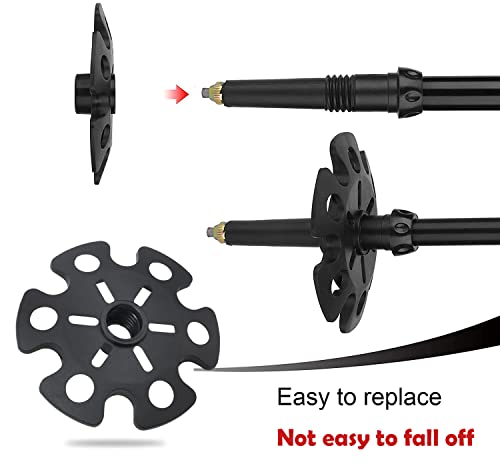 MEETOOT 6pcs Rubber Pole Tip Protectors Trekking Pole Mud Snow Baskets, Replacement Accessory for Ski Pole, Black - style: Big