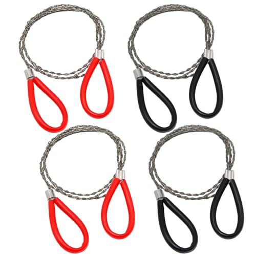 Stainless Steel Cable Saw(4 Pack),PVC Pipe Cutting Tool, Travel Chainsaw for Wood Cutting Tool, Hand Pocket String Rope Saw