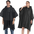 Rain Coats for Adults Man and Women- 2 Pack Waterproof Rain Ponchos Jacket with Hooded - color: Black-2 Pack
