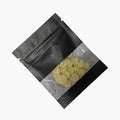 FERENLI 100Pcs 2.8x3.5 inch Black Kraft Paper Window Bags for Food Storage - color: Black