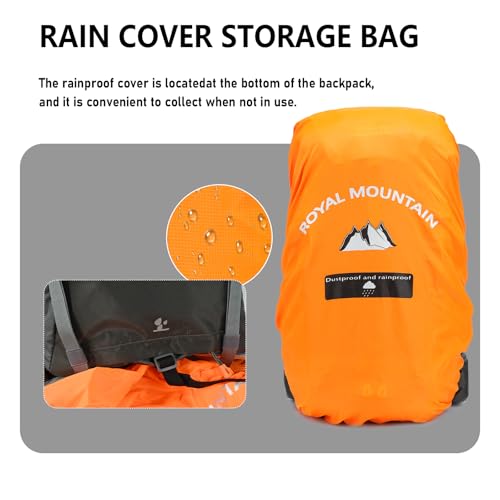 Hiking Backpack for Women Men,30+5L Waterproof Camping Backpacking Backpack | Lightweight Hiking Backpacking Packs for Outdoor Traveling Trekking,35L Internal Frame Backpack with Rain Cover - color: Black