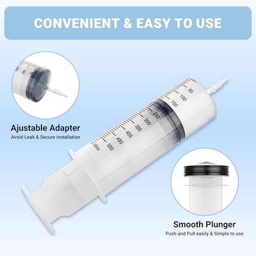 500ml Large Syringe, Epoxy Plastic Syringes for Liquids with Tip Adapter - style: 500 ML