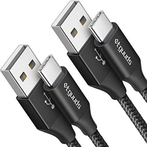 etguuds 6ft USB A to USB C Cable, 2Pack Fast Charging Cord Type C Charger - color: Black, size: 6ft