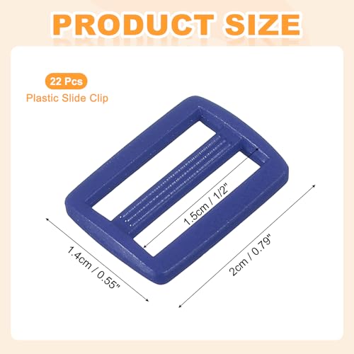 uxcell Tri-Glide Slider, Plastic Slide Clip, Adjustable Webbing Triglides Slider Buckle Replacement for Backpack - color: Blue, size: 1-1/4 Inch