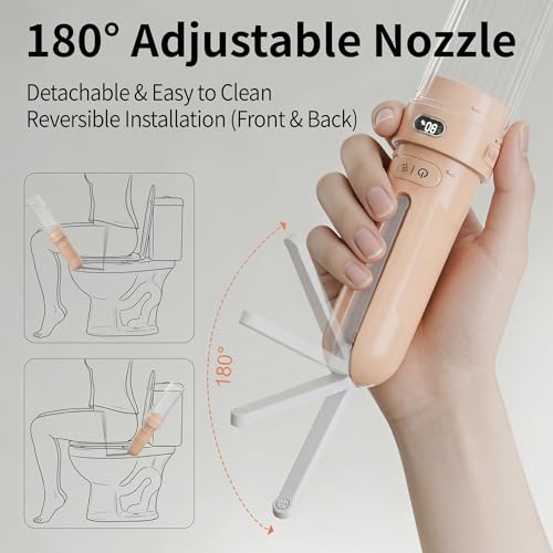 Portable Bidet for Travel, Electric Handheld Sprayer for Personal Hygiene - color: Tangerine