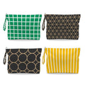Fokongna Wet Bag, 4 Pack Waterproof Reusable Toiletry Storage Pouch, Dry Wet Keep Separate for Travel Shower Gym Cosmetic Essentials - color: Retro Geometric Stripes