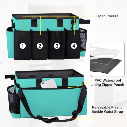 Wearable Large Cleaning Caddy Bag for Housekeepers (Lakeblue) - color: Lakeblue, size: Cleaning Bag