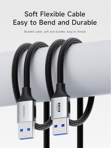 Hagibis USB to USB Cable, 10Gbps Data Transfer 60W Fast Charging USB 3.2 A to A Male to Male Cable for Computer, PC, Laptop, Cooler, DVD Player, Hard Drive Enclosures, Set Up Box (0.8FT) - size: 0.8FT