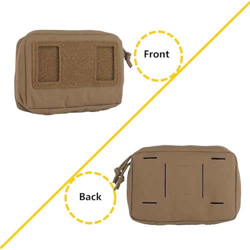 Tactical Plate Carrier Pouch Vest Attachments, Universal Molle Pouch for Foldable Navigation Phone Holder Board - color: TAN