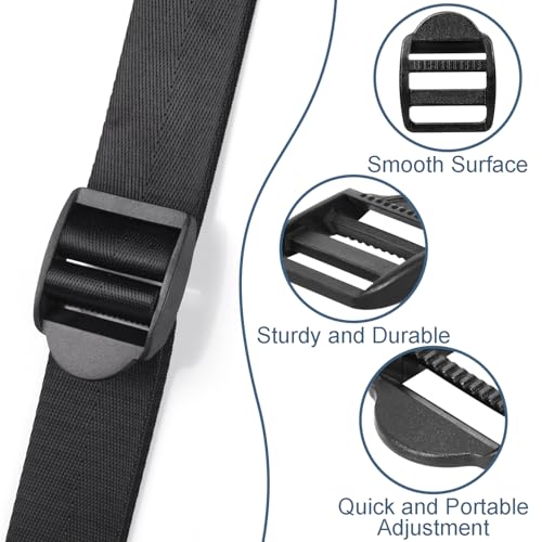 CooBigo 12 Pack Plastic Ladder Lock Buckles, 1" Ladder Slider Buckle for Backpack Strap Nylon Webbing Clip Replacement, Outdoor Camping Gear Sleeping Bag Tent Tie Down Strap Accessories (Black) - color: For Webbing Size: 1"(25.1mm) 12pack