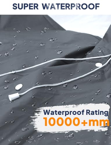 ANYOO 2-Pack Rain Ponchos for Adults Reusable Raincoats with Hooded and Drawstring Emergency for Men Women - color: Grey