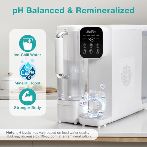 SimPure Y11C-A Countertop RO Water Filter + Genuine PPC Replacement Filter Bundle, 6-Stage UV Alkaline Cold Water, No Installation