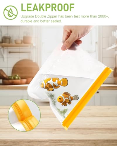 IDEATECH Food Storage Containers, BPA Free PEVA Reusable Gallon Freeezer Bags, Reusable Quart Size Sandwich Bag, Leakproof Baggies for Travel, Lunch, Healthy Food (8Gallon 6Quart 6Snack, Grey) - color: Grey