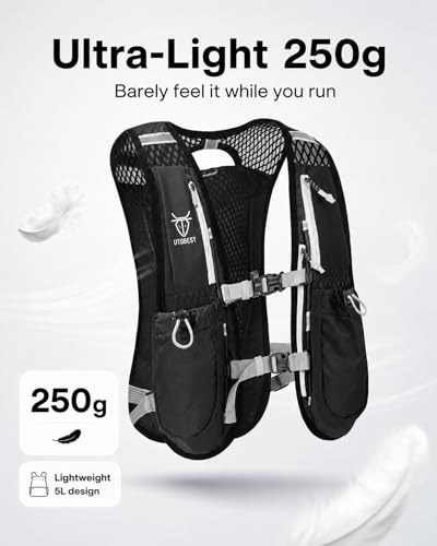 UTOBEST Running Vest Lightweight Hydration Vest Pack 5L UTR104 - color: Gray Vest 5L Only Vest