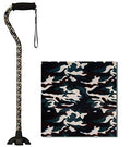 Nova Joy Designer Offset Quad Cane for Seniors - Unisex Adjustable Lightweight Walking Aid with Foam Handle, Wrist Strap and Anti-Rattle Lock - Essential Mobility Support - Camouflage - color: Camouflage
