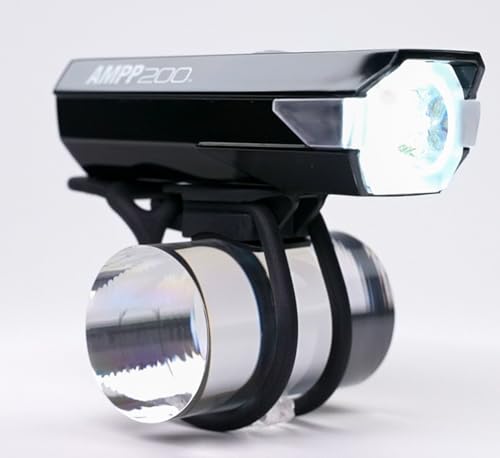 CATEYE AMPP USB Rechargeable Bike Light | Commuters, Road Cyclists & Mountain Bikers, Day & Night Riding Modes, IPX4 Waterproof, Tough & Durable - style: Ampp200
