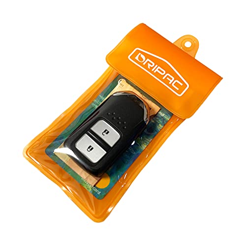 DRIPAC Waterproof Car Key FOB Case Bag Dry Holder Pouch For ID Badge Cash - color: Orange