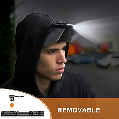 Honoson 10 Pcs Mini Pocket Flashlight LED Aluminum,3.5 Inches, 5.2 Inches | Pen Light Flashlight, Small Aluminum Pocket Flashlight with Clip, Inspection Camping Emergency Diary Lighting - size: 3.5 Inches, 5.2 Inches