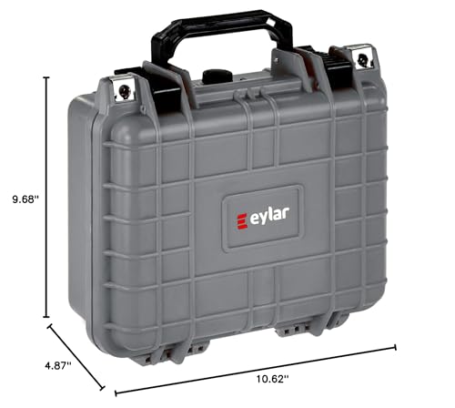 Eylar Small 10.62" Gear, Equipment, Hard Camera Case Waterproof with Foam TSA Standards (Gray) - color: Gray