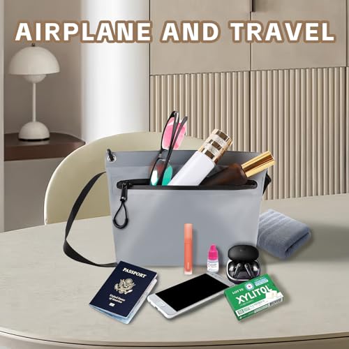 2L Waterproof Bag Fanny Pouch for Phone Passport Purse, Handle & Adjustable Strap for Swim, Travel, Beach - color: Grey
