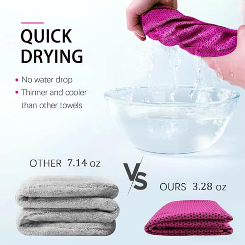 4 Packs Cooling Towel, 40" x 12" Microfiber Cooling Towels for Neck and Face, Soft Breathable Gym Towel for Working Out with Waterproof Bag & Carabiner, Sweat Towels for Running, Yoga, Travel, Climb - color: Multicolor