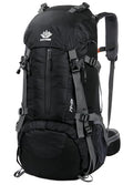 WoneNice 50L(45+5) Waterproof Hiking Backpack Outdoor Daypack w/Rain Cover - color: Black