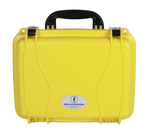 Seahorse 520 Heavy Duty Protective Dry Box Case with Accuform Foam - TSA Approved/Mil Spec / IP67 Waterproof/USA Made for Cameras, Action Cameras, Firearms, Camping, Kayaks - color: Yellow