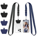 Doormoon Phone Lanyard Tether, Universal Neck Strap with Patch for Phone Case Wallet ID Badge Holder Phone Lanyard Crossbody for Most Smartphones, 2 Pack, Black Blue - color: Black Blue