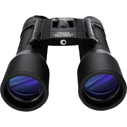Barska Lucid View Compact Binoculars - Roof Prisms, Fully Coated Optics, Center Focus, Rubber Armor Grip – Lightweight for Hiking, Bird Watching, Travel - size: 16x32