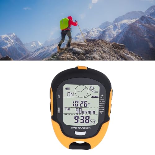 RiToEasysports Digital Altimeter, ABS Multifunction Altimeter Barometer with Compass, Dual Positioning, 16 Direction Navigation, 24H Tracking for Hiking Camping Outdoor Use