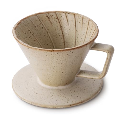 DOWAN Pour Over Coffee Maker, Non-Electric Pour Over Coffee Dripper, Manual Brew Maker, Single Cups Porcelain Slow Brewing Accessories for Gifts, Grey - color: Grey