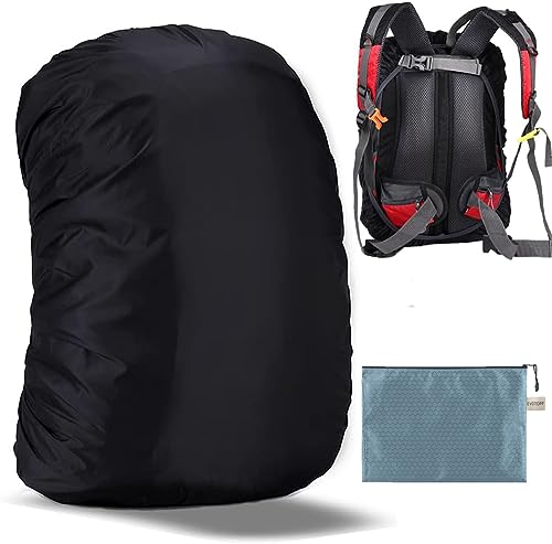 Waterproof Backpack Rain Cover with Anti Slip Buckle Strap for Camping, Hiking, Traveling, Hunting, Biking, 15-80L - color: Black, size: 50L - 60L