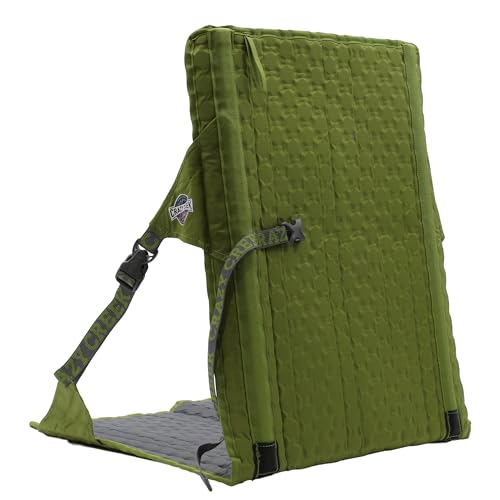 Crazy Creek HEX 2.0 LongBack Chair for Backpacking, Camping and Stadium Use, Extra Width & Back Height for Comfort, 250 LBS Weight Capacity, Adjustable Straps w/Rock Lockster (R) Buckles - color: Olive/Slate, size: Longback