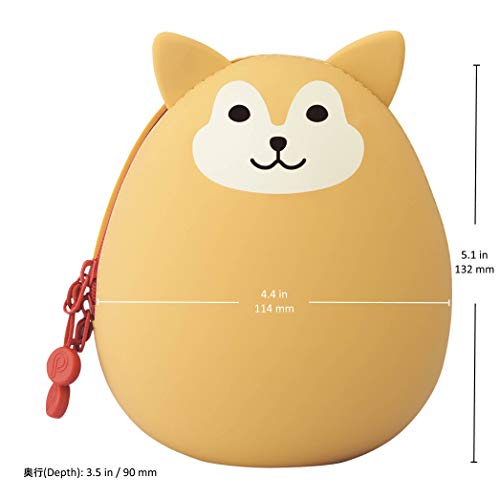 LIHIT LAB PuniLabo Zipper Pouch, Egg-Shaped, 3.8" x 4.7", Penguin (A7783-10) - color: Penguin, size: Large: 1.3 x 4.7 x 3.8 inches