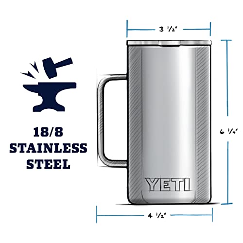 YETI Rambler 24 oz Mug, Vacuum Insulated, Stainless Steel with MagSlider Lid - color: White