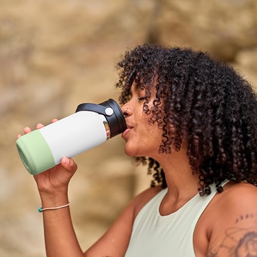 Hydro Flask Water Bottle - Insulated Stainless Steel - Wide Mouth Flex Sip Lid, Non Spill, Leakproof and Refillable in 16 Oz Agave - color: AGAVE, style: 16 Oz