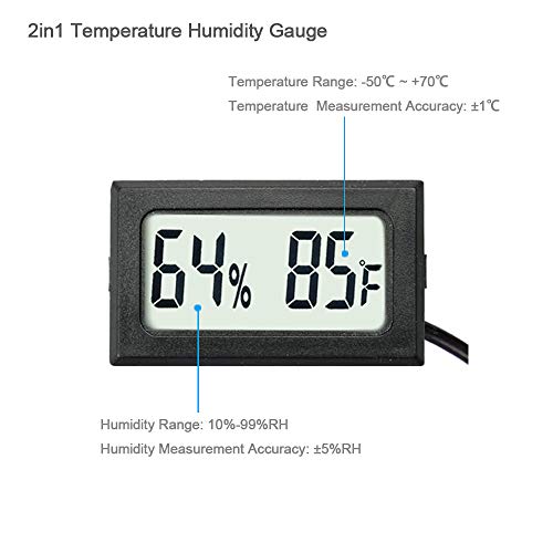 2-Pack Mini Digital Hygrometer Thermometer Gauge with Probe LCD Display