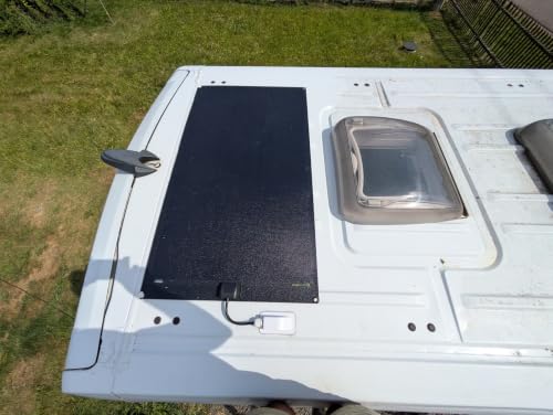 130W Full Black Flexible Solar Panel,42.9in x 23.2in | Semi-Flexible Bendable Mono Solar Panel,Back Contact,ETFEfor RV Van Roof TopCamping Home Boat Marin - size: 130W/23.2in x 42.9in