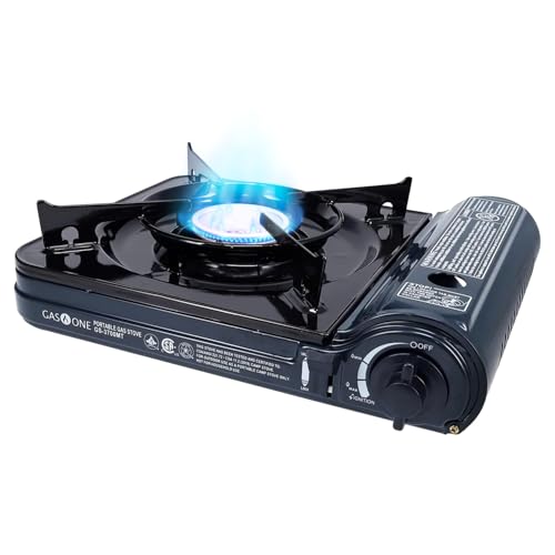 GAS ONE NEW 10,000 BTU CSA List Portable Butane Gas Stove with Carrying Case CSA Listed- Midnight - color: Midnight
