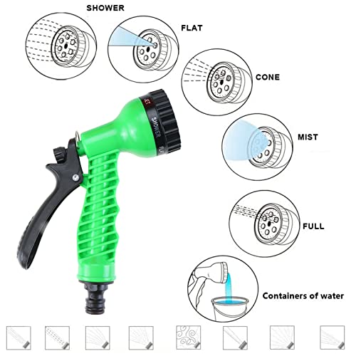 SearQ Portable Camping Shower with 7 Spray Modes, Hand Press Shower with Removable Hose and Head, Pressure Rinse Kit for Hiking, Traveling, Garden, Beach, Pet