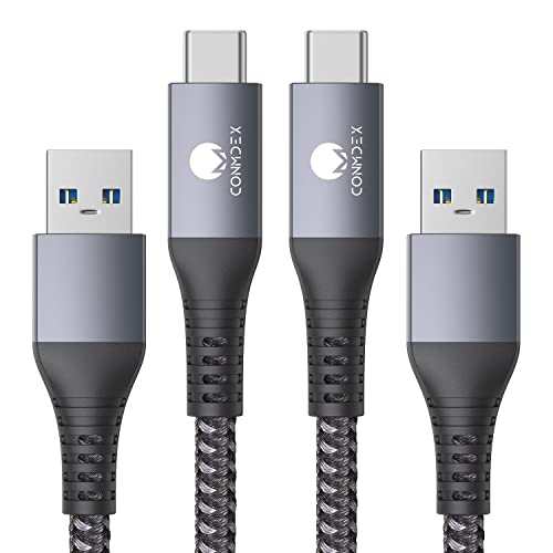 CONMDEX Android Auto USB Cable [4ft, 2-Pack] 10Gbps, 3A Fast Charging - color: Grey, size: 4ft+4ft, style: 2Pack